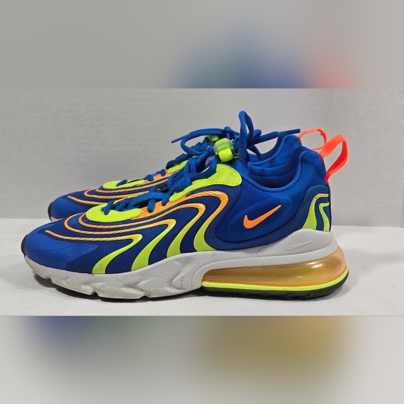 Nike Air Max 270 React ENG Blue Soar Total Orange Volt White Men 8.0 CD0113-401